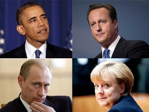 Меркель, Кэмерон, Обама и Путин